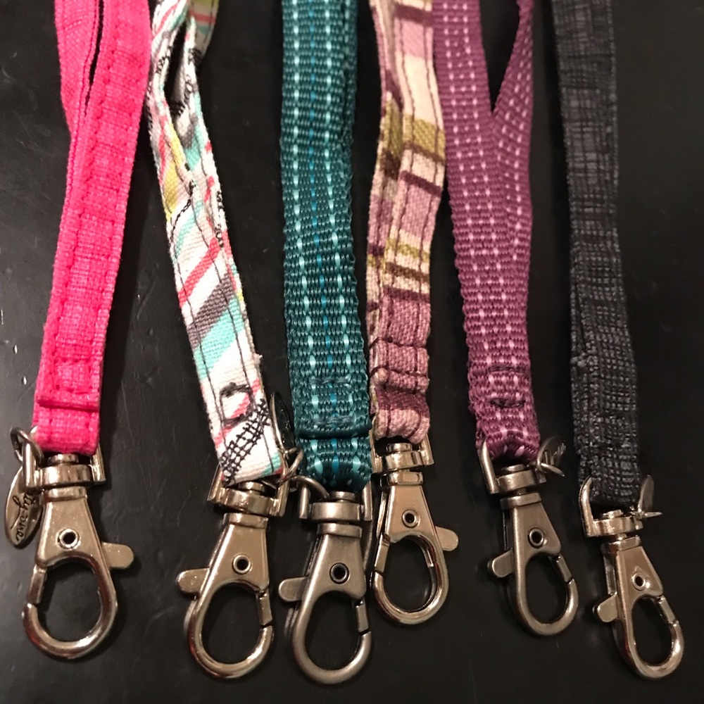 6 patterned lanyards.